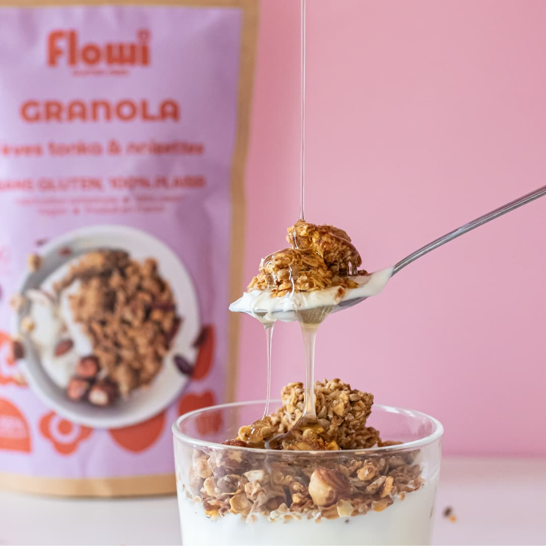 Granola Sans Gluten Avoine, Noisette & Fève Tonka | -55% de sucre