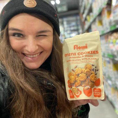 Mini Cookies Sans Gluten Amandes & Chocolat Flowi | -33% de sucre