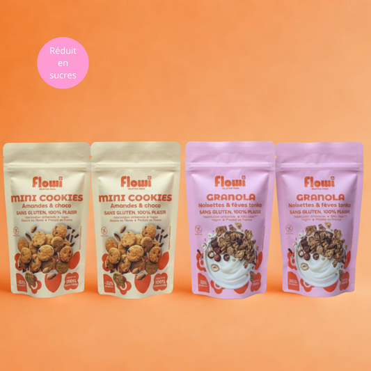 Pack Douceur | 2x mini cookies + 2x granola | Réduit en sucre