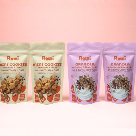 Pack Douceur | 2x mini cookies + 2x granola | Sans gluten | Réduit en sucre